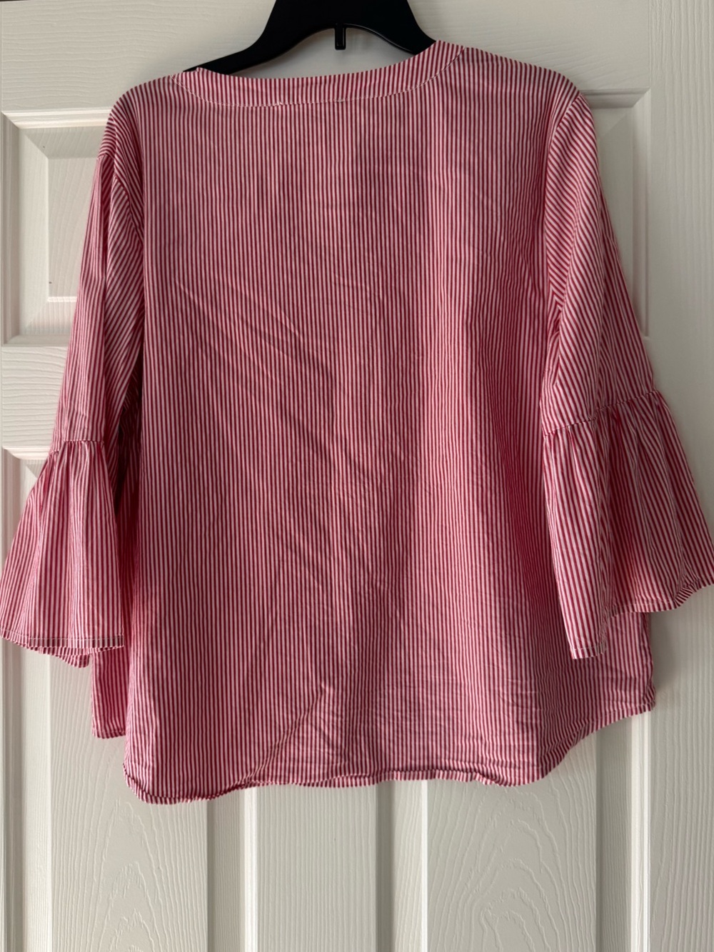 grand & greene Red and White Striped Bell-Sleeve Blouse Fourth of July - Picture 3 of 3